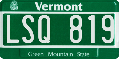 VT license plate LSQ819