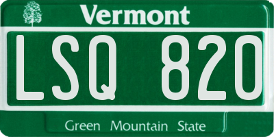 VT license plate LSQ820