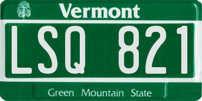 VT license plate LSQ821
