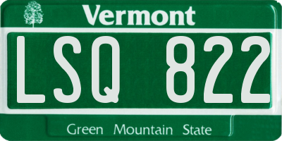 VT license plate LSQ822