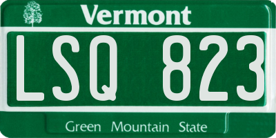 VT license plate LSQ823