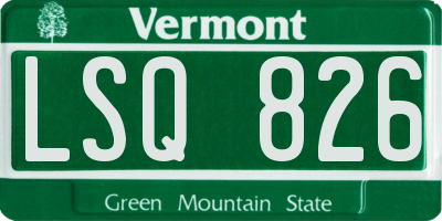 VT license plate LSQ826