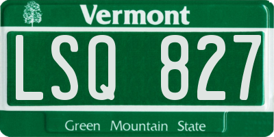 VT license plate LSQ827