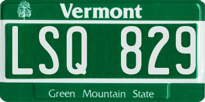 VT license plate LSQ829