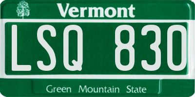 VT license plate LSQ830