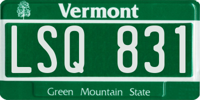 VT license plate LSQ831