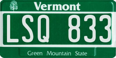 VT license plate LSQ833