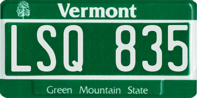 VT license plate LSQ835