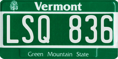 VT license plate LSQ836