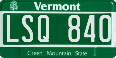VT license plate LSQ840