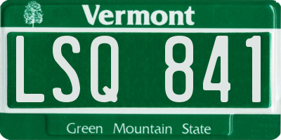 VT license plate LSQ841