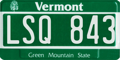 VT license plate LSQ843