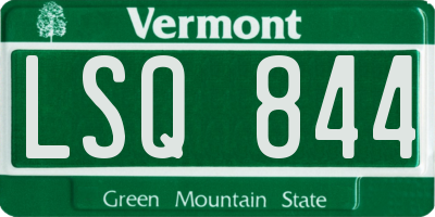 VT license plate LSQ844