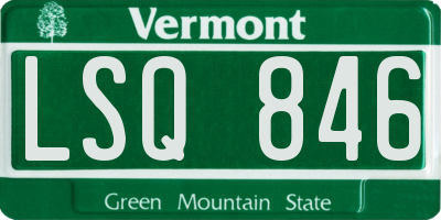 VT license plate LSQ846