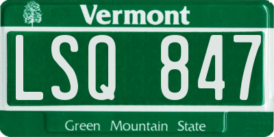 VT license plate LSQ847