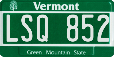 VT license plate LSQ852