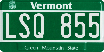 VT license plate LSQ855