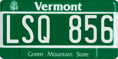 VT license plate LSQ856