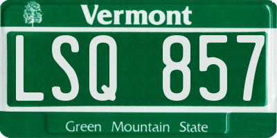 VT license plate LSQ857