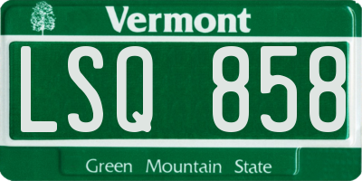 VT license plate LSQ858