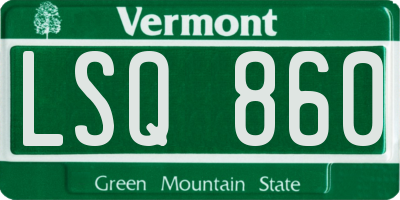 VT license plate LSQ860