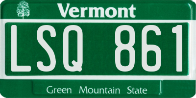 VT license plate LSQ861