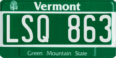 VT license plate LSQ863