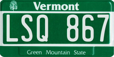 VT license plate LSQ867