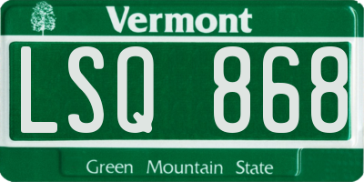 VT license plate LSQ868