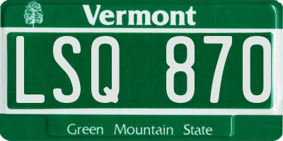 VT license plate LSQ870