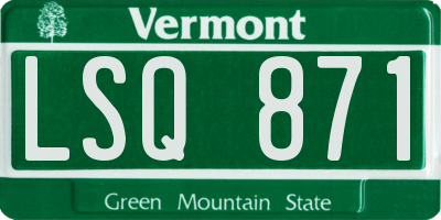 VT license plate LSQ871