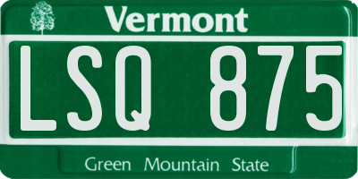 VT license plate LSQ875
