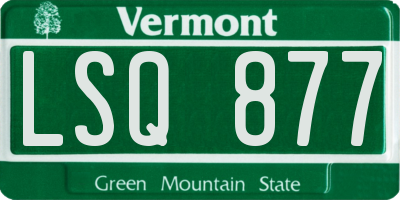 VT license plate LSQ877