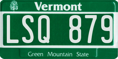 VT license plate LSQ879