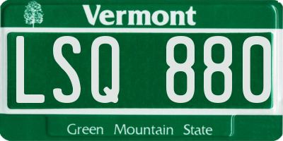 VT license plate LSQ880