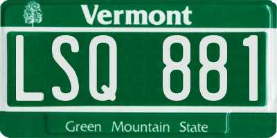 VT license plate LSQ881