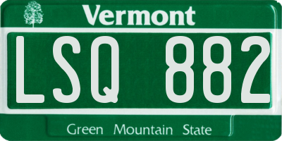 VT license plate LSQ882