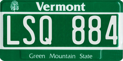VT license plate LSQ884