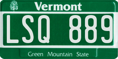 VT license plate LSQ889