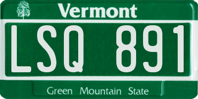 VT license plate LSQ891