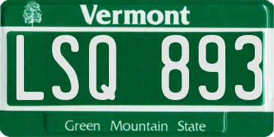 VT license plate LSQ893