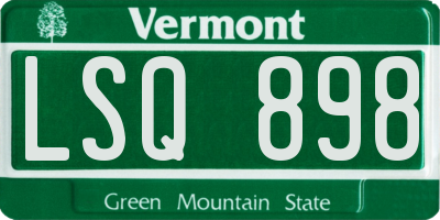 VT license plate LSQ898