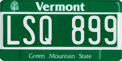 VT license plate LSQ899