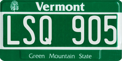 VT license plate LSQ905
