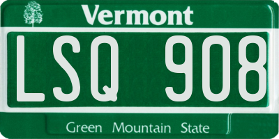 VT license plate LSQ908