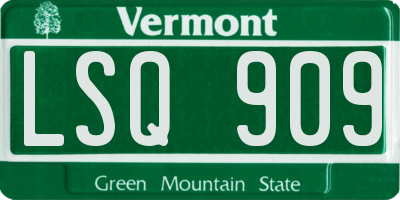 VT license plate LSQ909