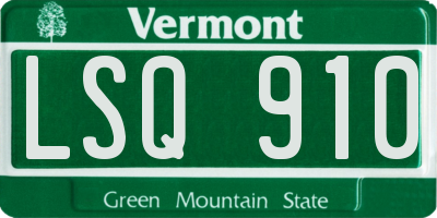 VT license plate LSQ910