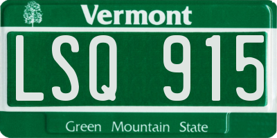VT license plate LSQ915