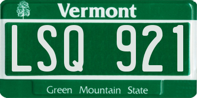 VT license plate LSQ921