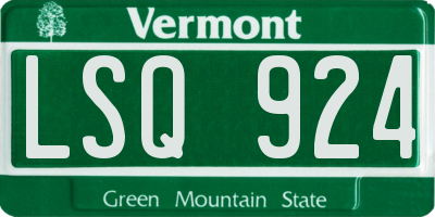 VT license plate LSQ924